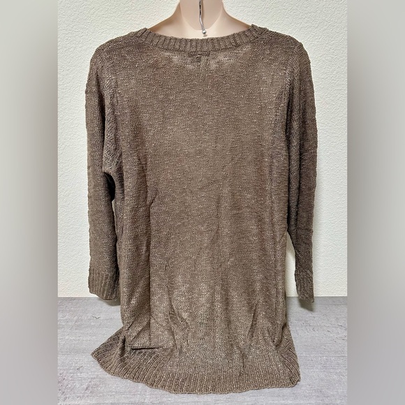 Womens Plus Charlotte Russe V-Neck Lightweight Sweater Brown 3X NWT - Picture 3 of 3
